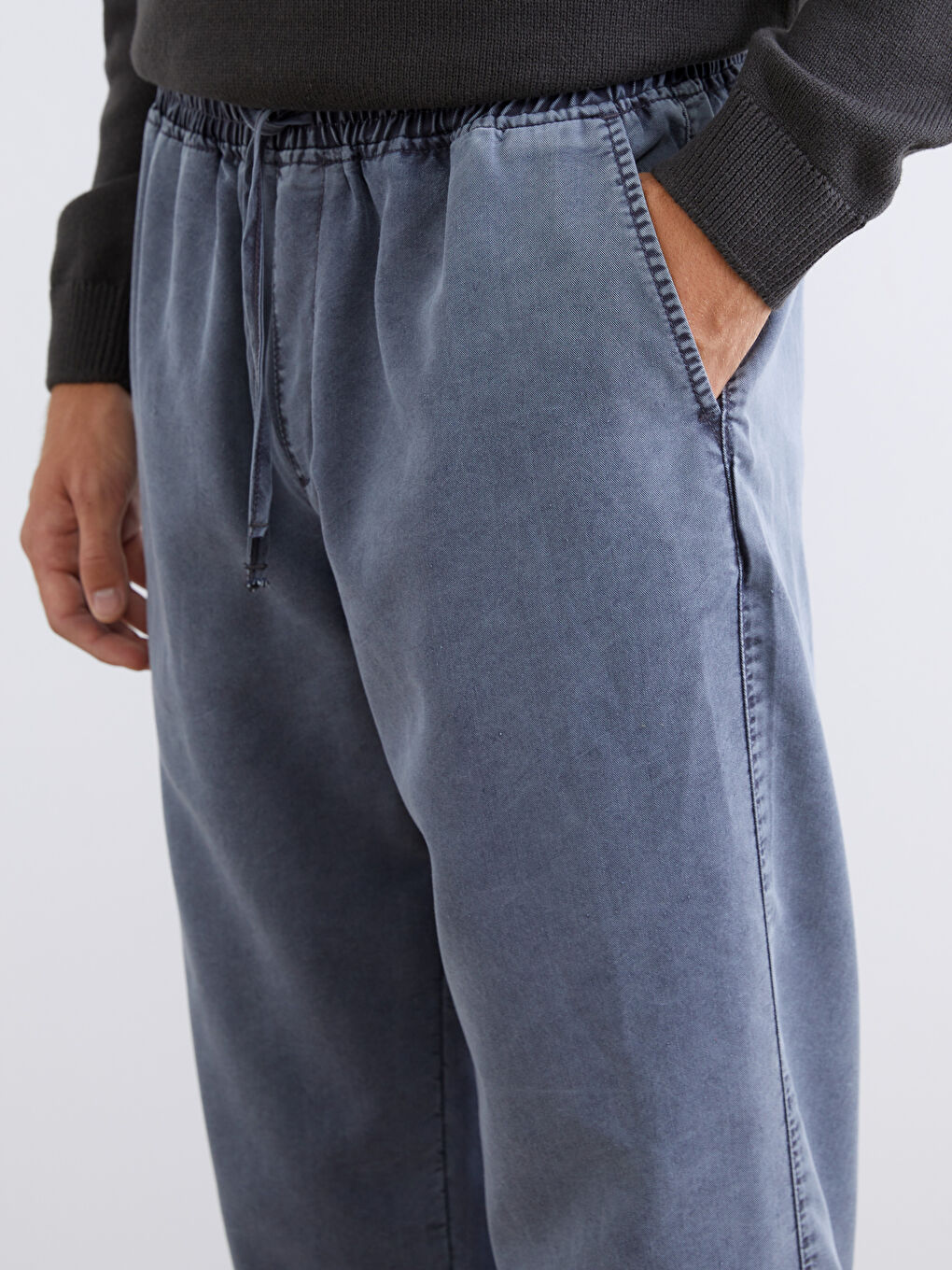 Antrasit Rahat Kalıp Gabardin Erkek Pantolon-2