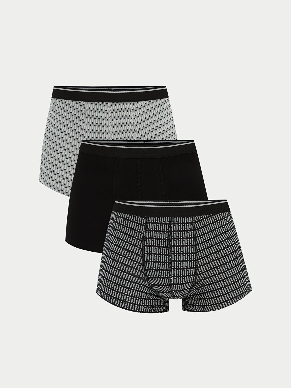 Siyah Standart Kalıp Pamuklu Esnek Erkek Boxer 3'lü