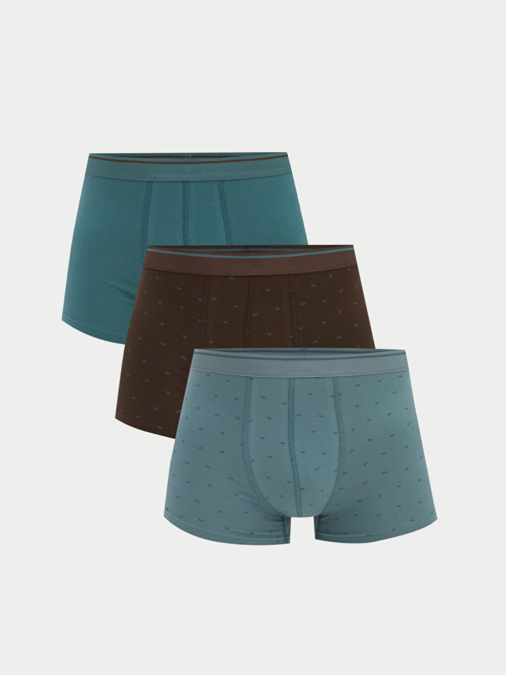 Mavi Standart Kalıp Erkek Boxer 3'lü