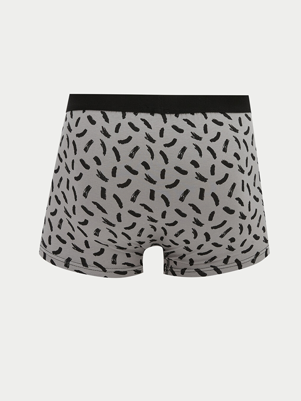 Gri Regular Fit Desenli Pamuklu Esnek Erkek Boxer-1