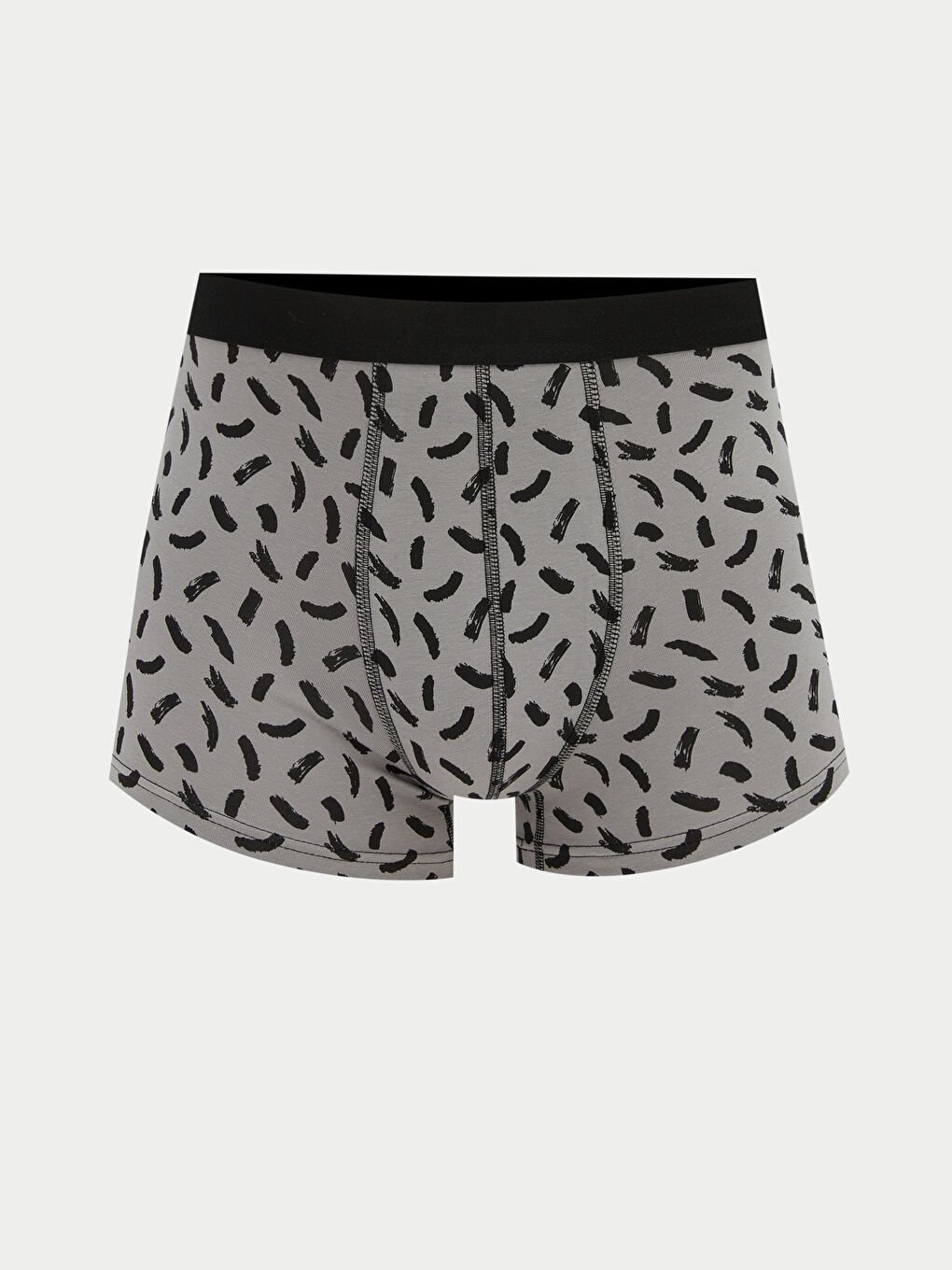 Siyah Standart Kalıp Desenli Erkek Boxer 3'lü-3