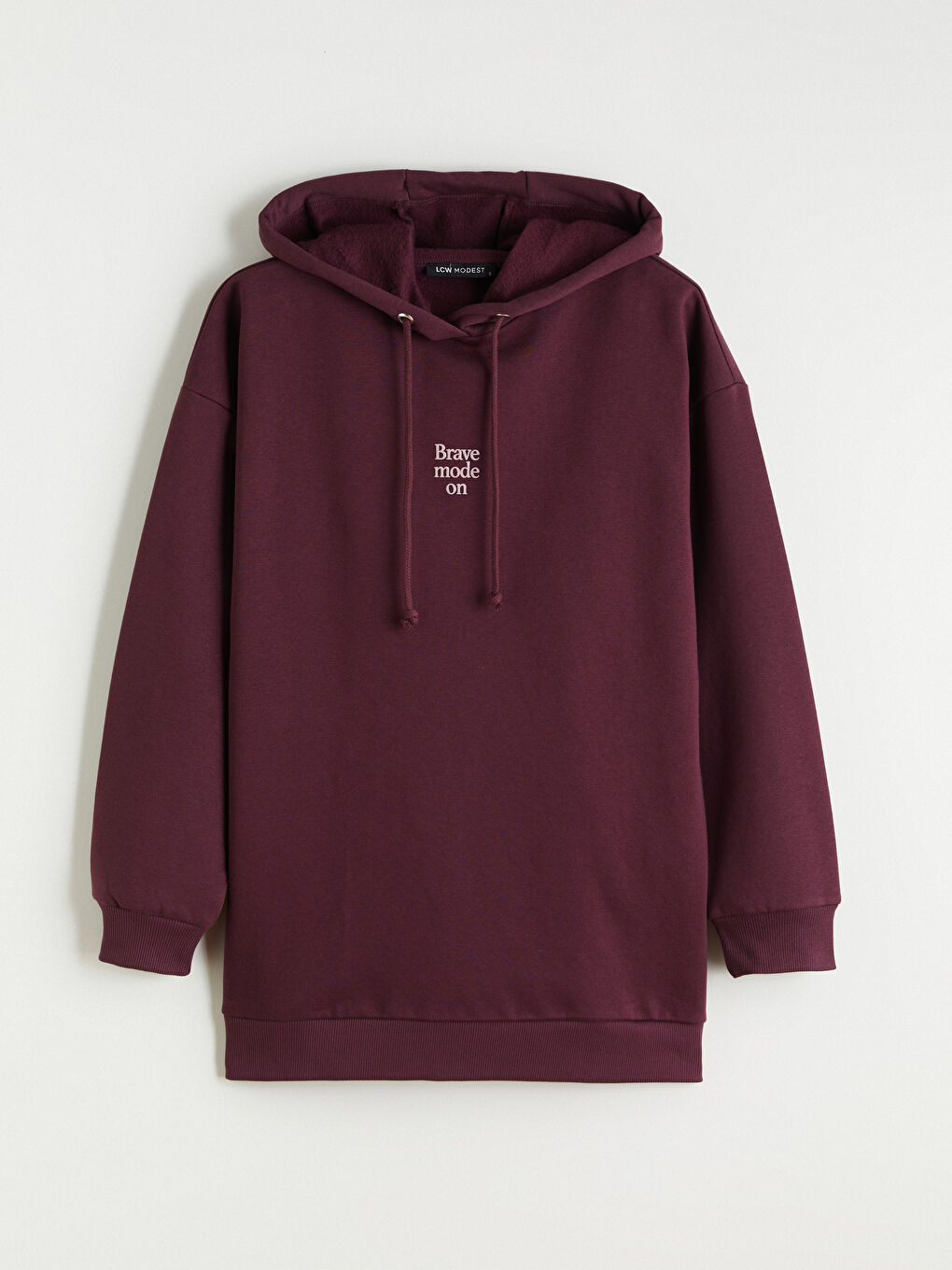 Mürdüm Baskılı Kadın Hoodie-4