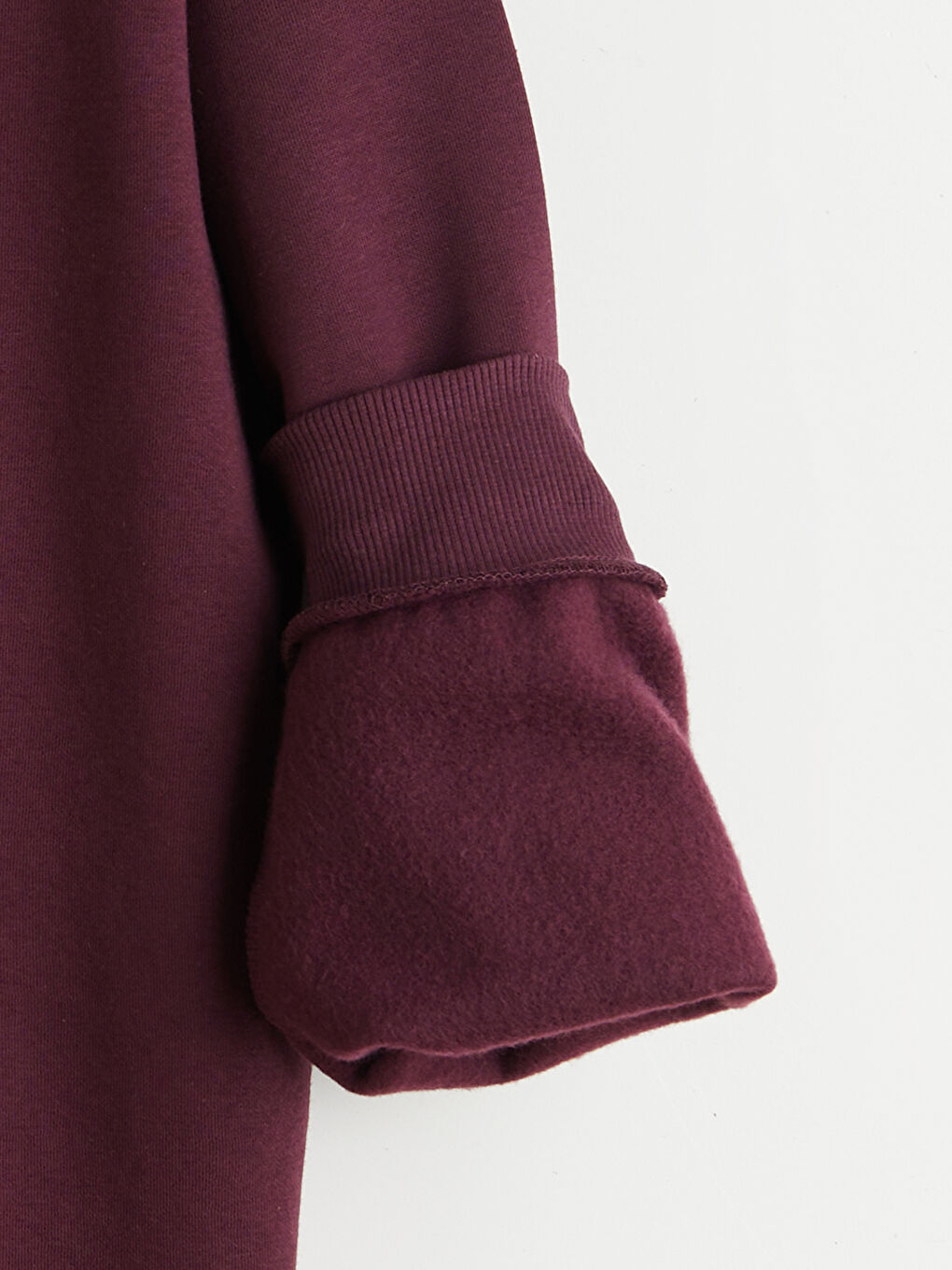 Mürdüm Baskılı Kadın Hoodie-5