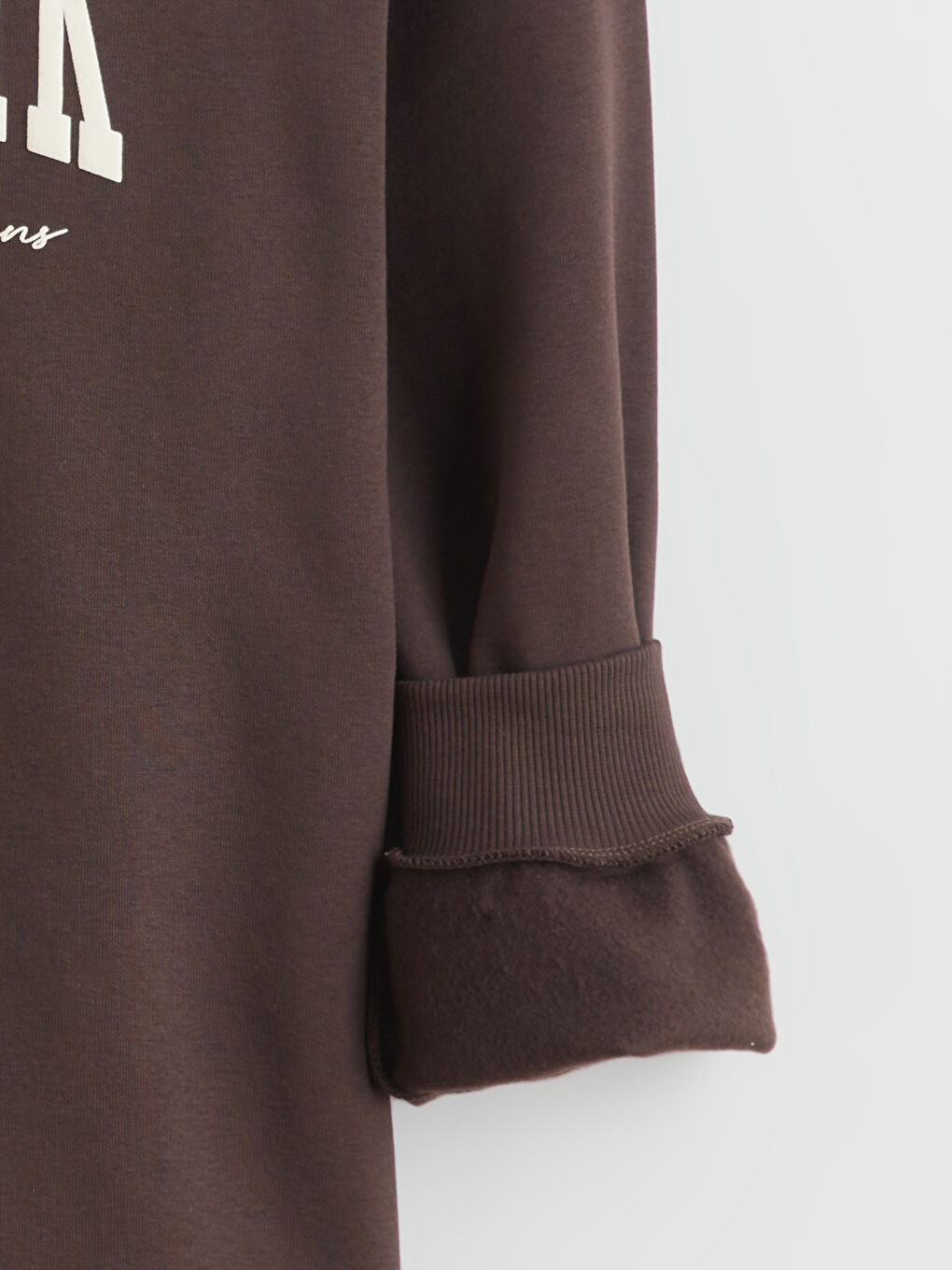 Kahverengi New York Baskılı Kadın Hoodie-6