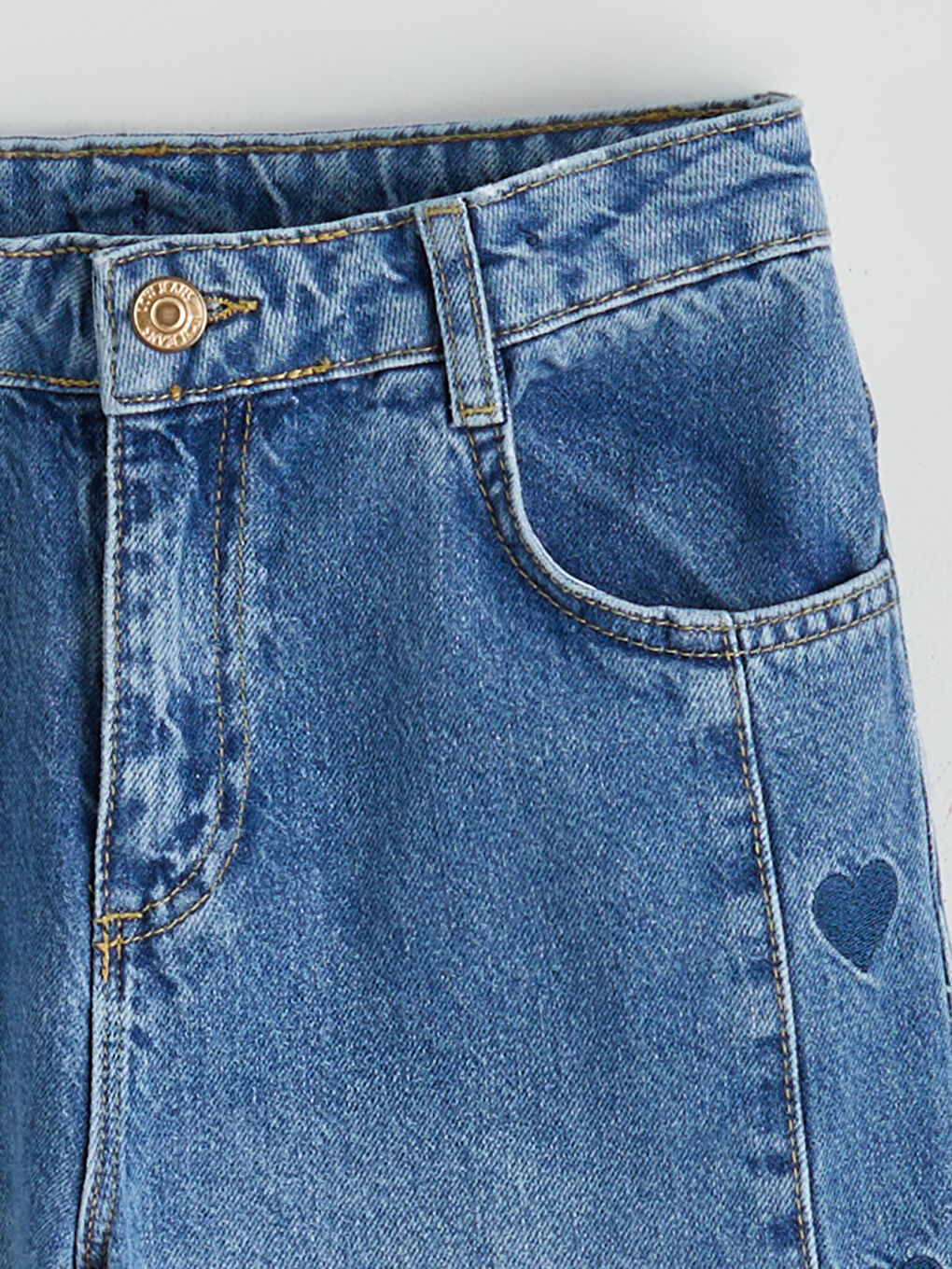 Дънки за момичета с широк крачол-1