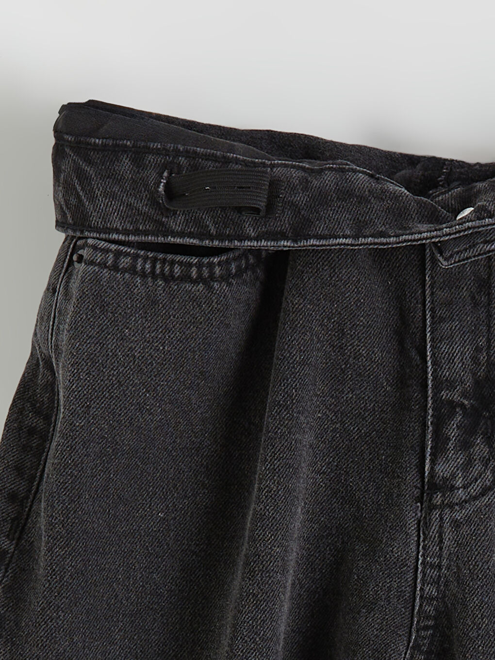 Siyah Boyfriend Kız Çocuk Jean Pantolon-1