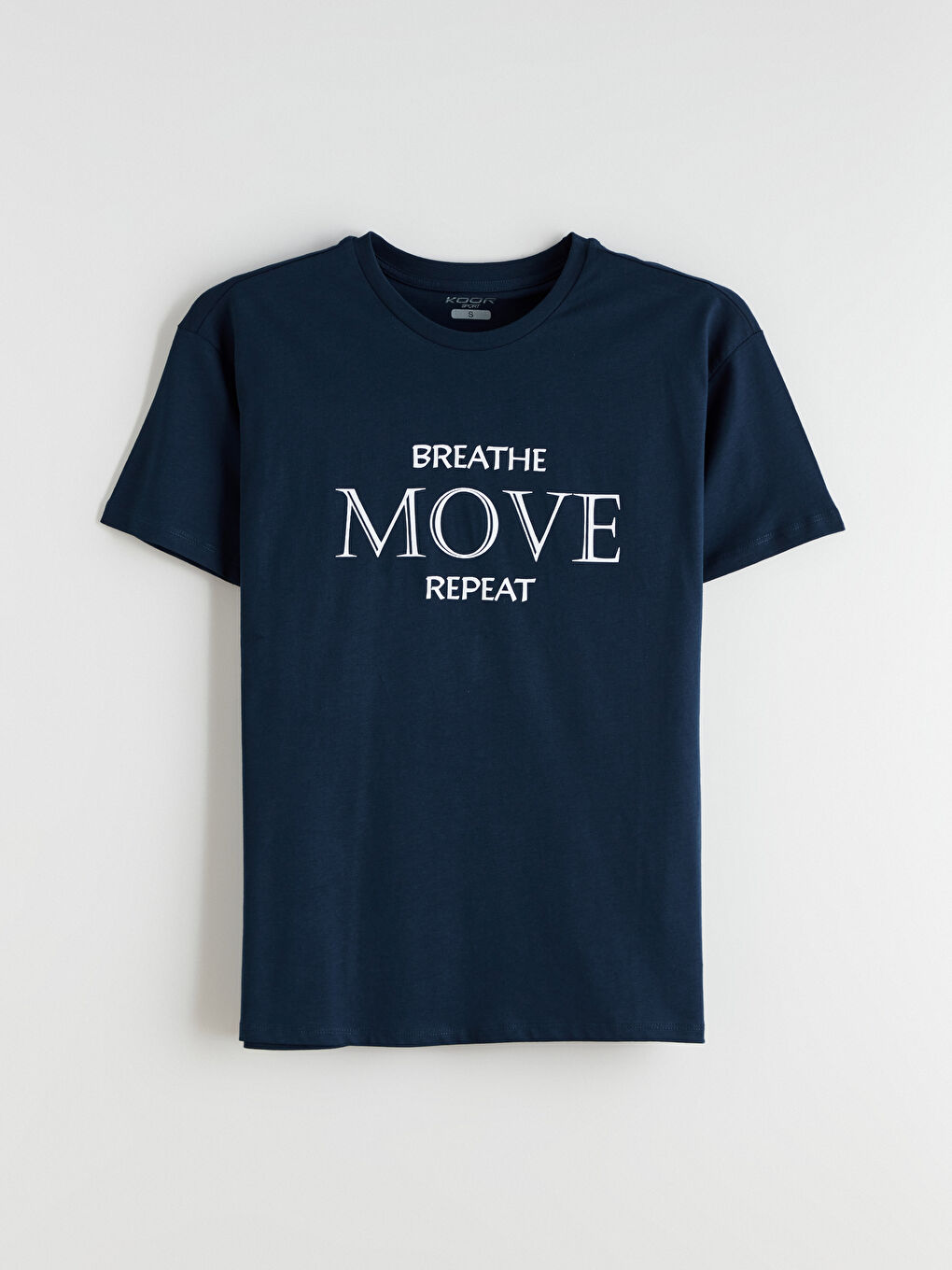 Lacivert Bisiklet Yaka Oversize Kadın Spor Tişört-4