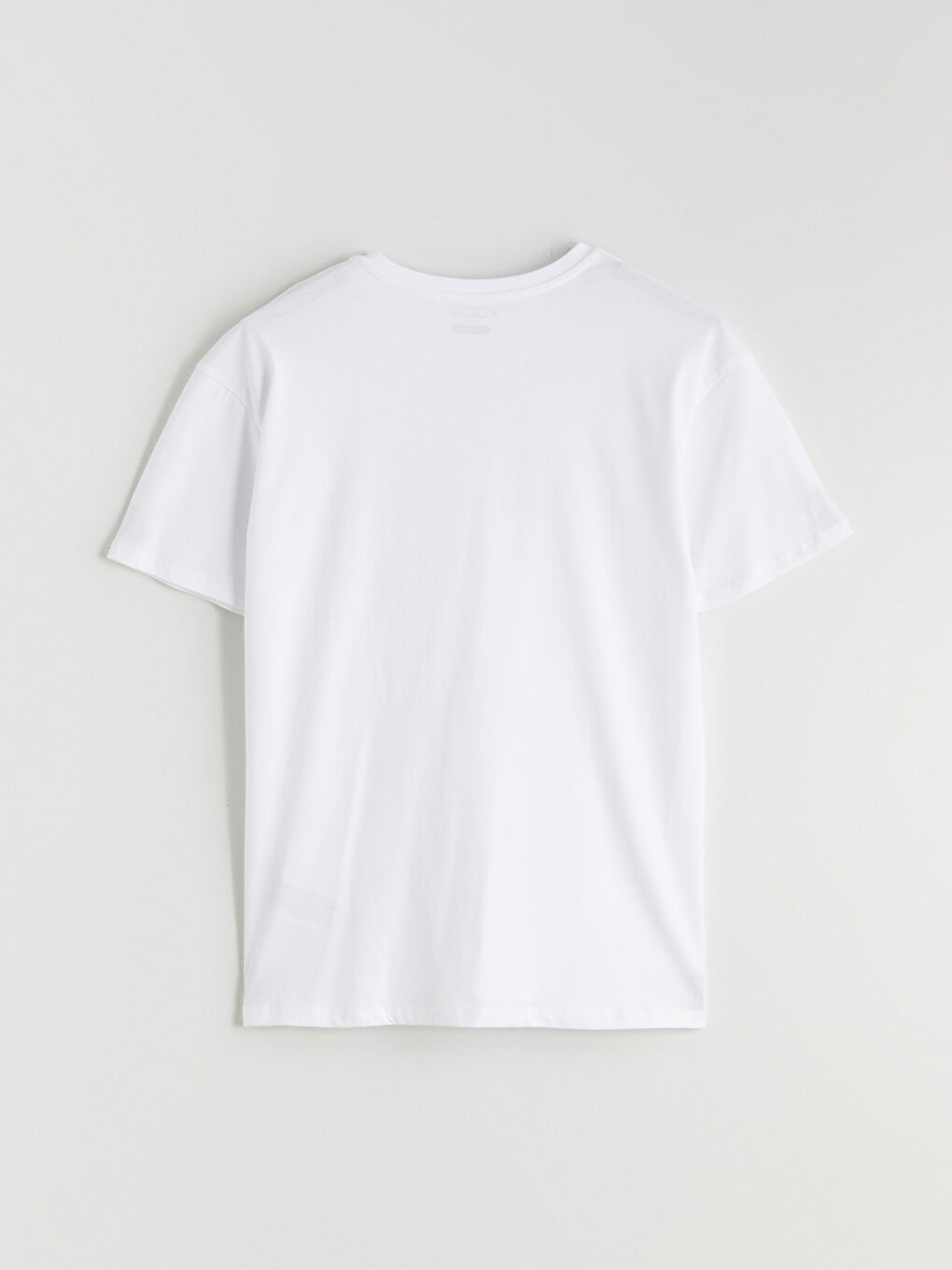 Beyaz Bisiklet Yaka Oversize Kadın Spor Tişört-5