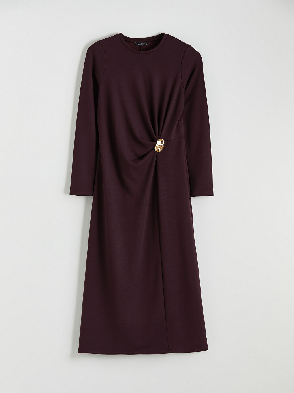 Haljina sa okruglim izrezom i naborima-4