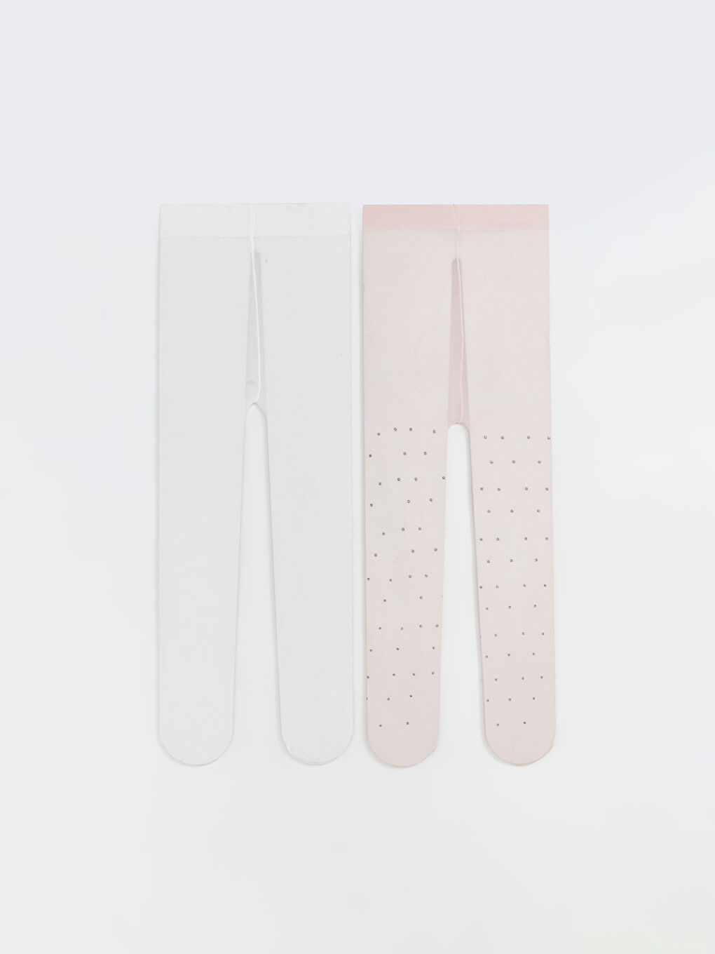 Pembe Beli Lastikli Kız Çocuk Külotlu Çorap 2'li