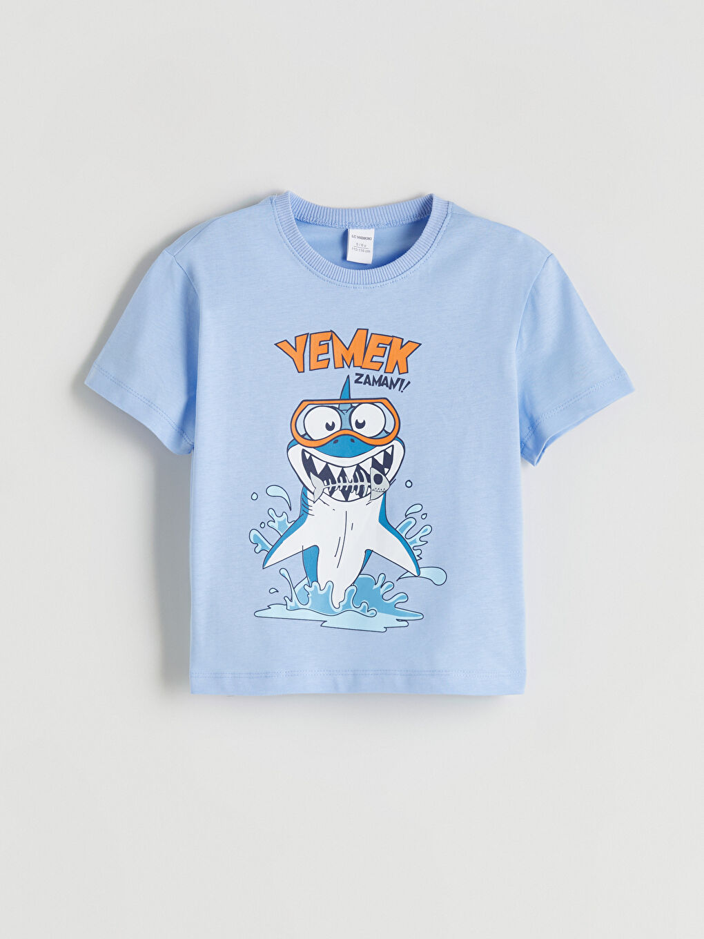 Mavi Bisiklet Yaka Baskılı Erkek Çocuk Tişört-2