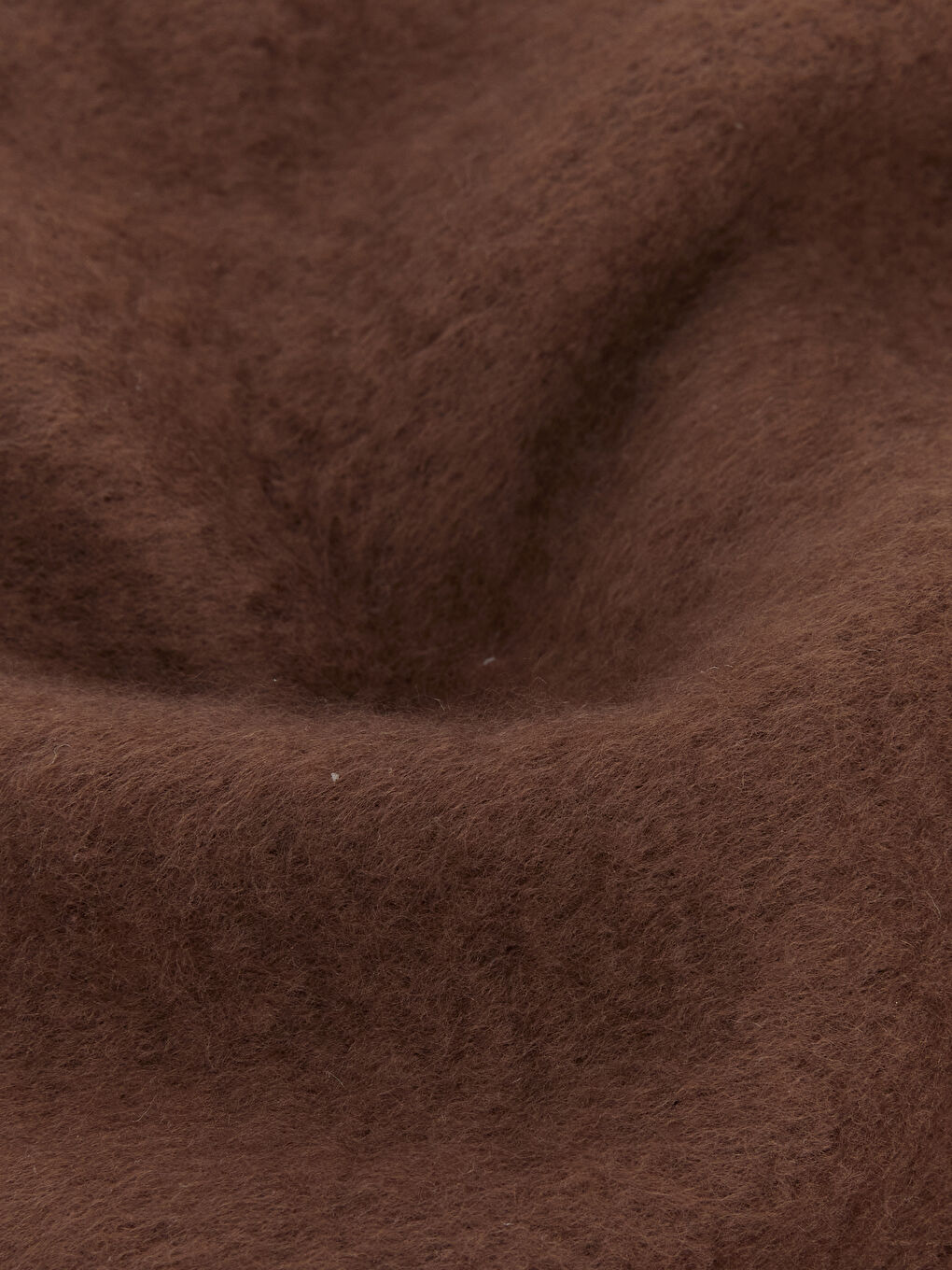 Kahverengi Düz Püsküllü Kadın Atkı-2