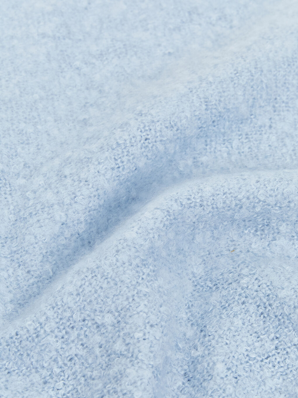 Mavi Düz Püsküllü Kadın Atkı-2