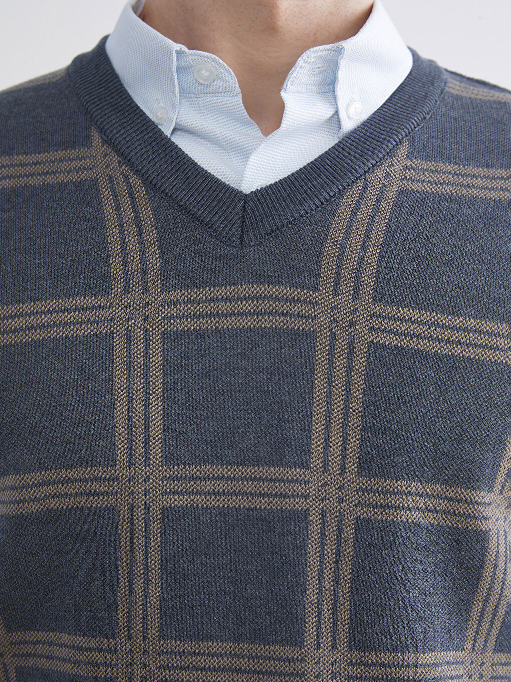 İndigo Standart Kalıp Erkek Süveter-2