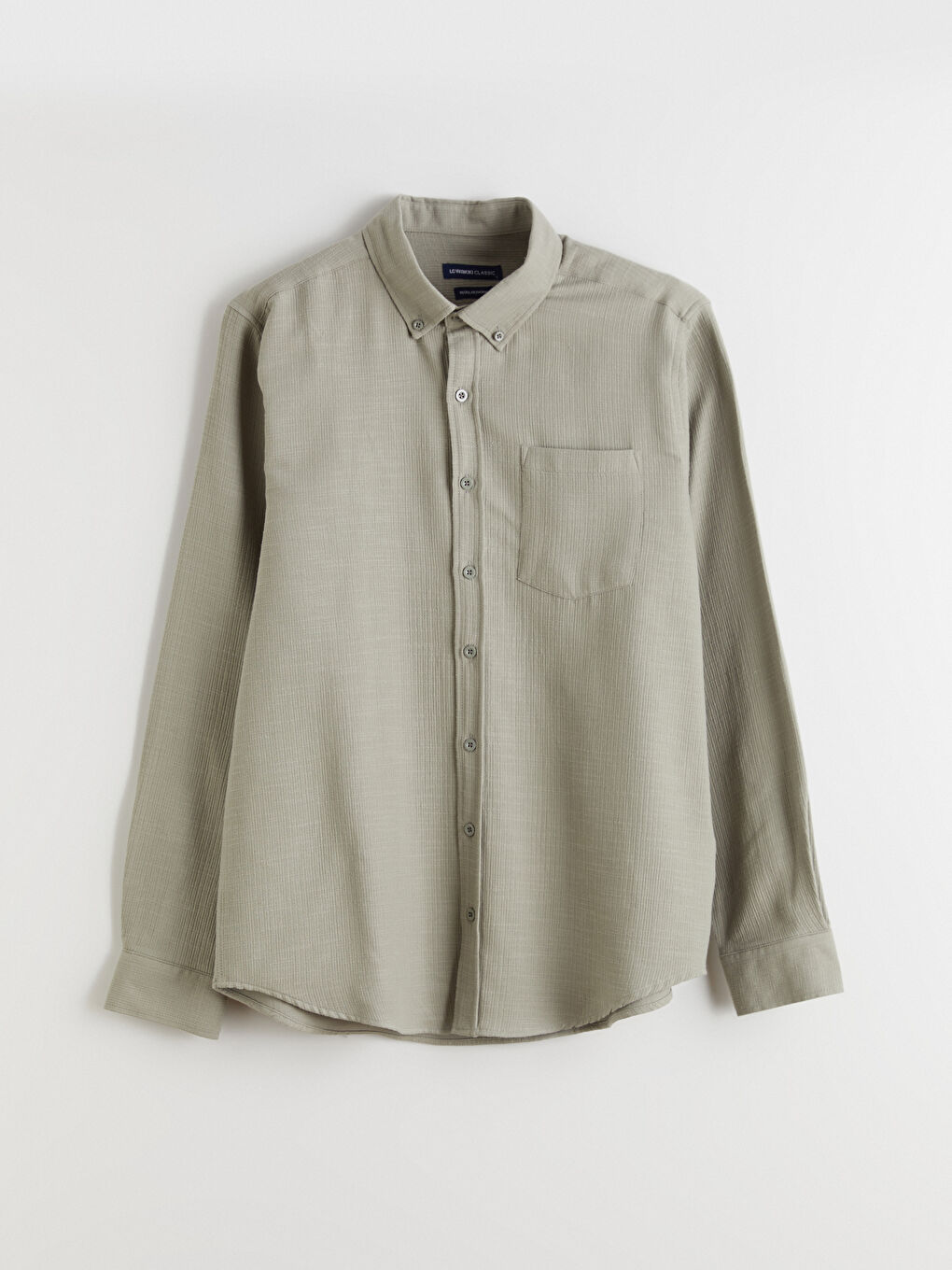 Yeşil Regular Fit Uzun Kollu Erkek Gömlek-4