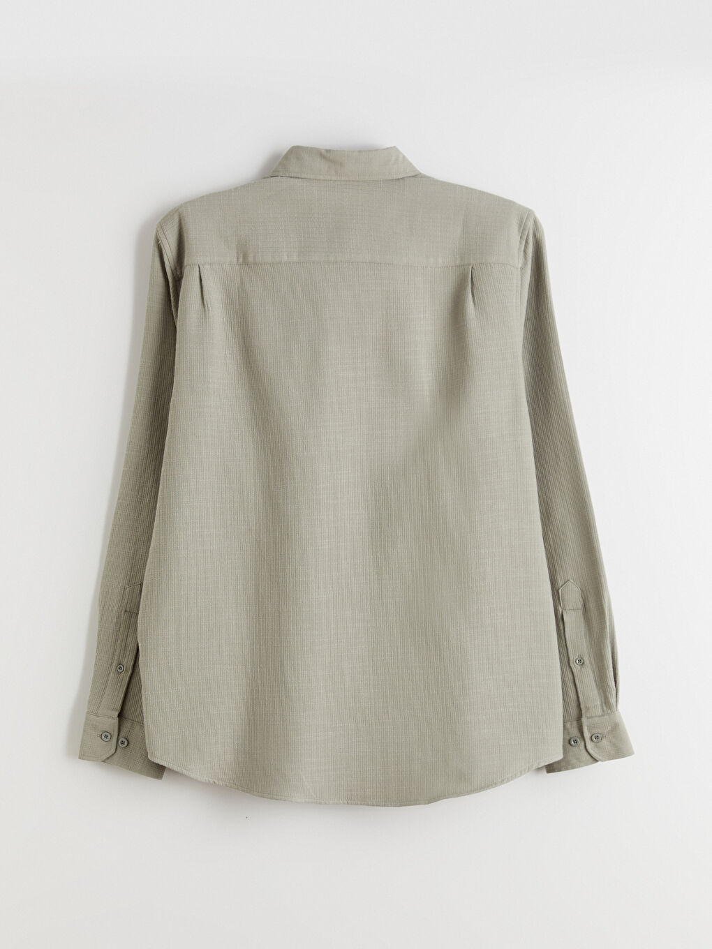 Yeşil Regular Fit Uzun Kollu Erkek Gömlek-5