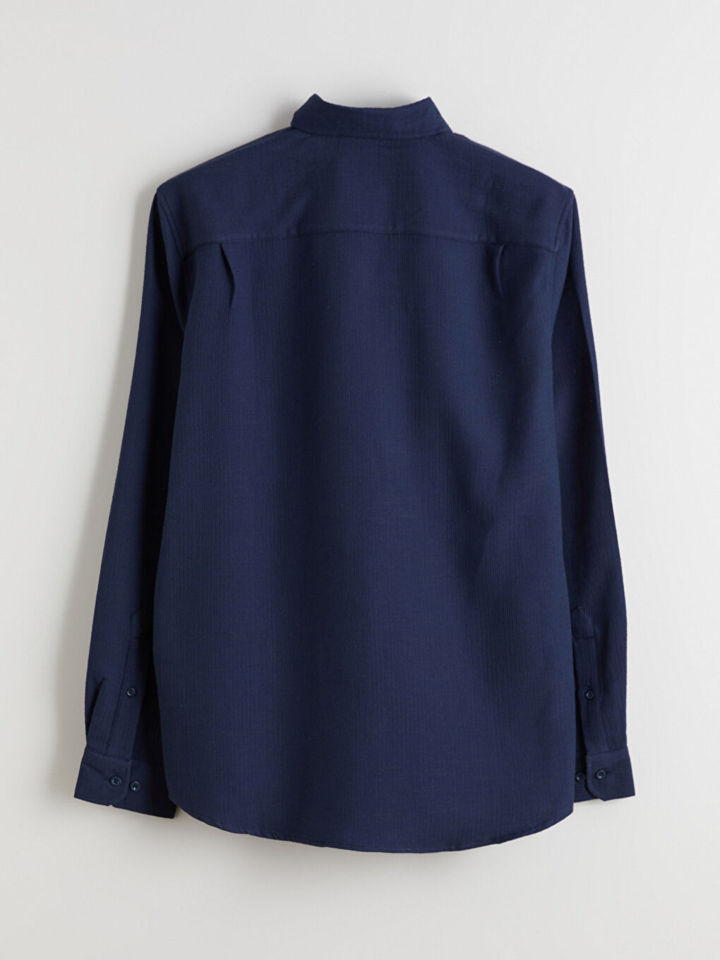 Lacivert Regular Fit Uzun Kollu Erkek Gömlek-5