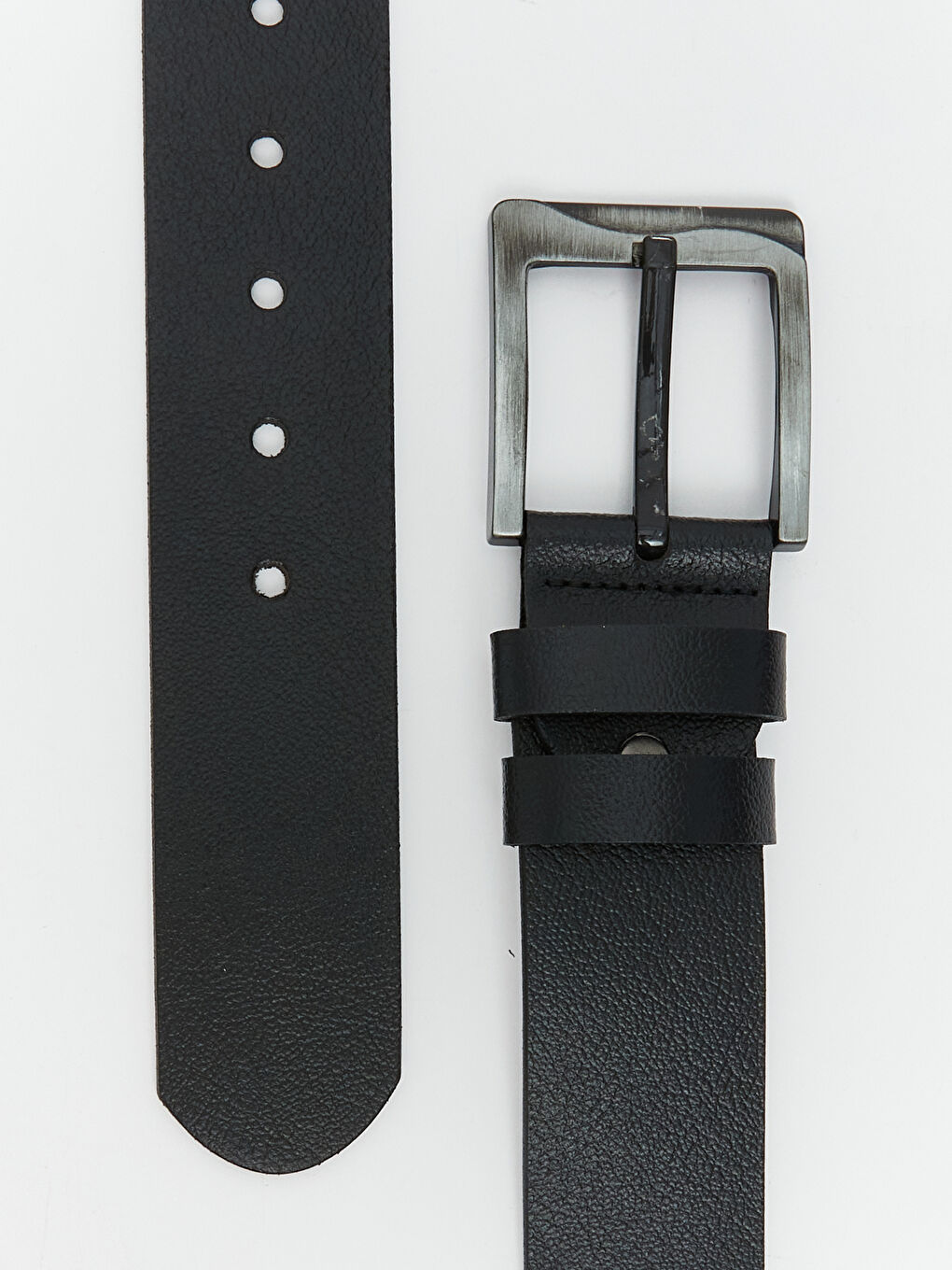 Siyah Deri Görünümlü Erkek Kemer-2