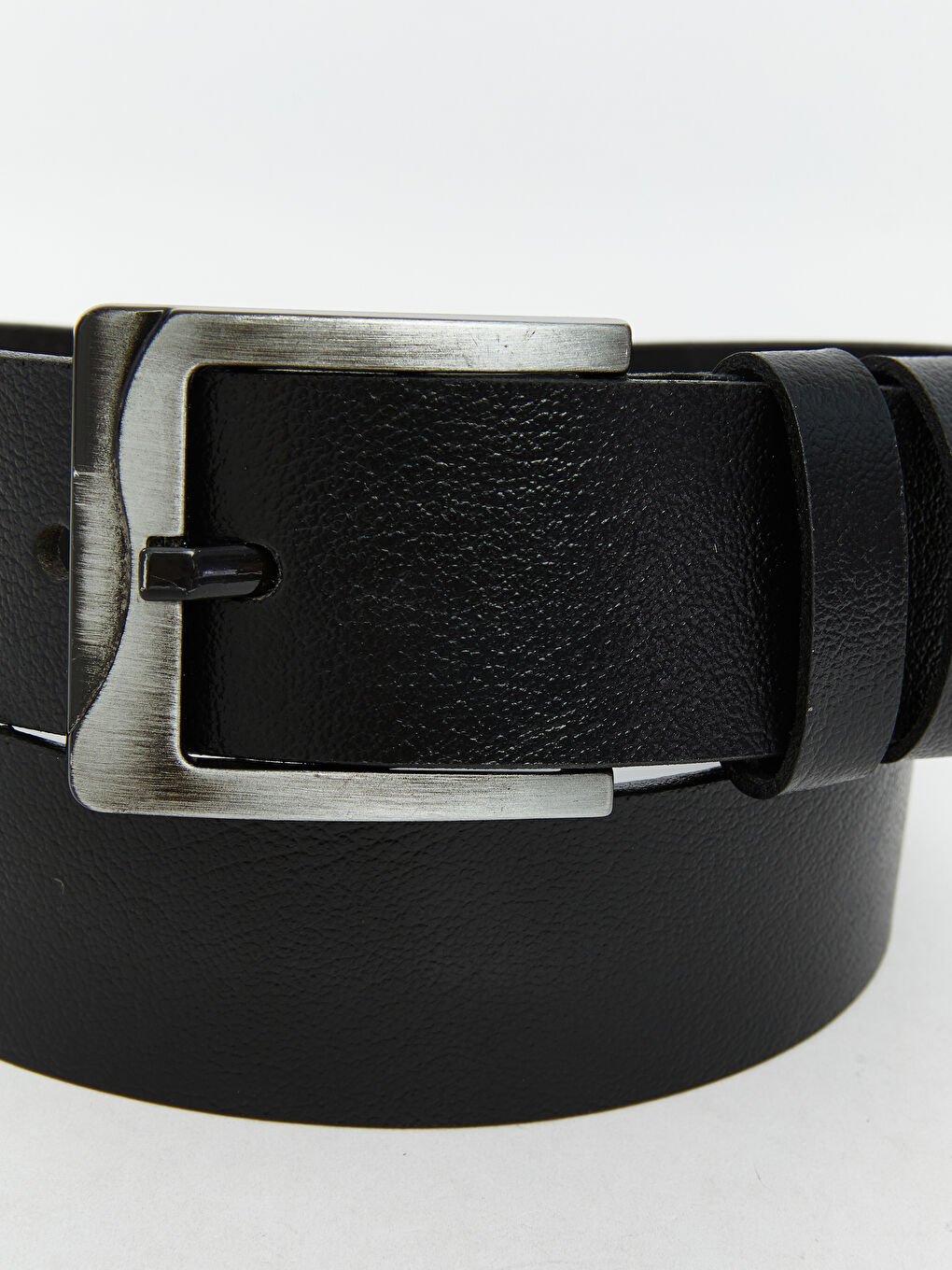 Siyah Deri Görünümlü Erkek Kemer-3