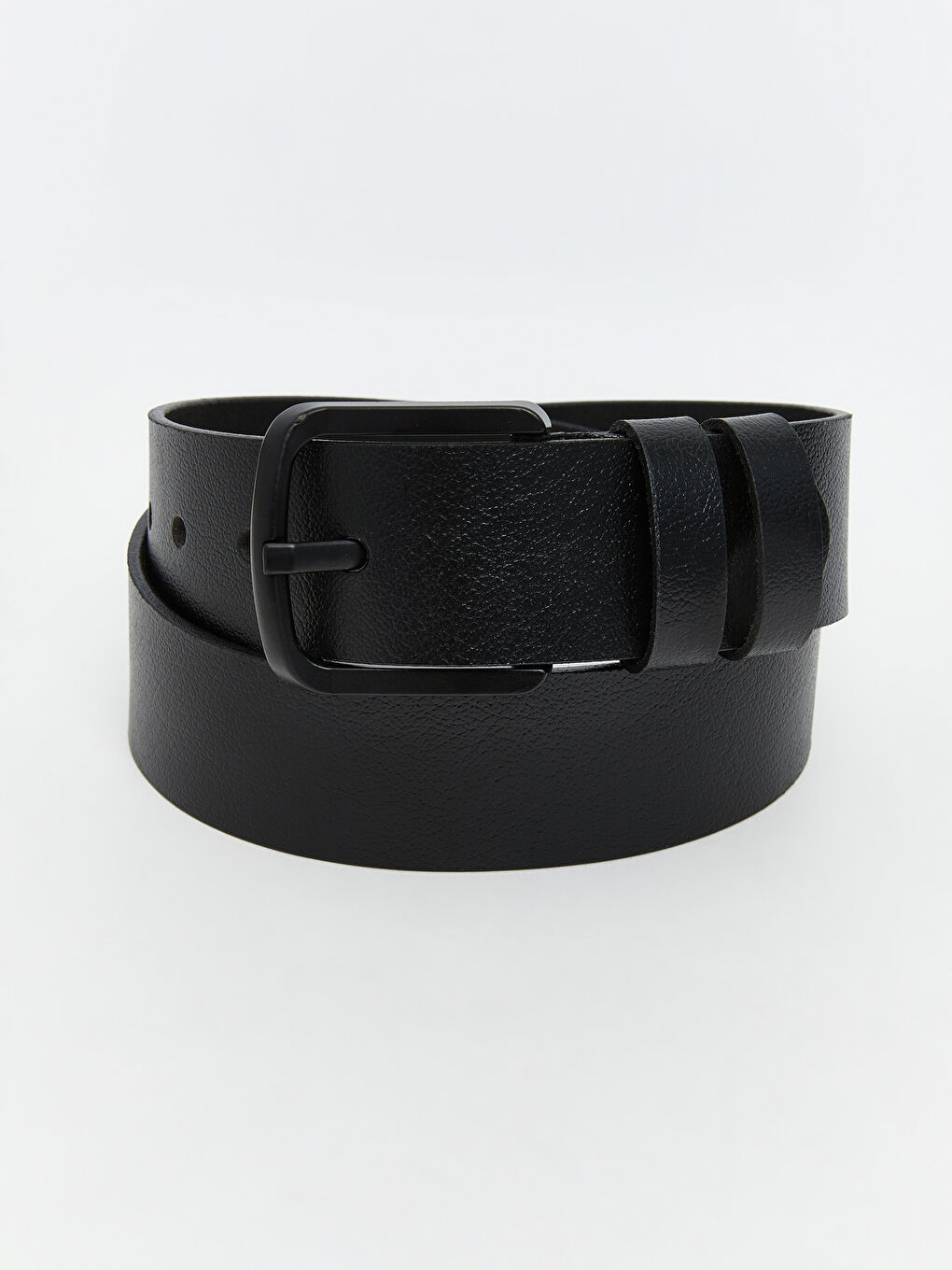 Siyah Deri Görünümlü Erkek Kemer