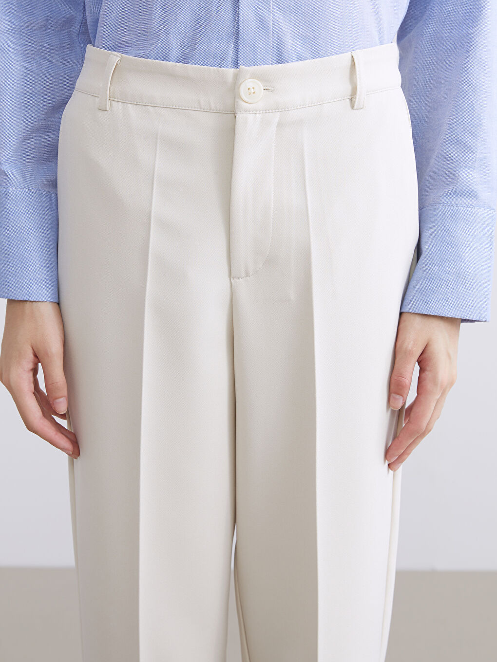 Bej Dar Fit Kadın Pantolon-2