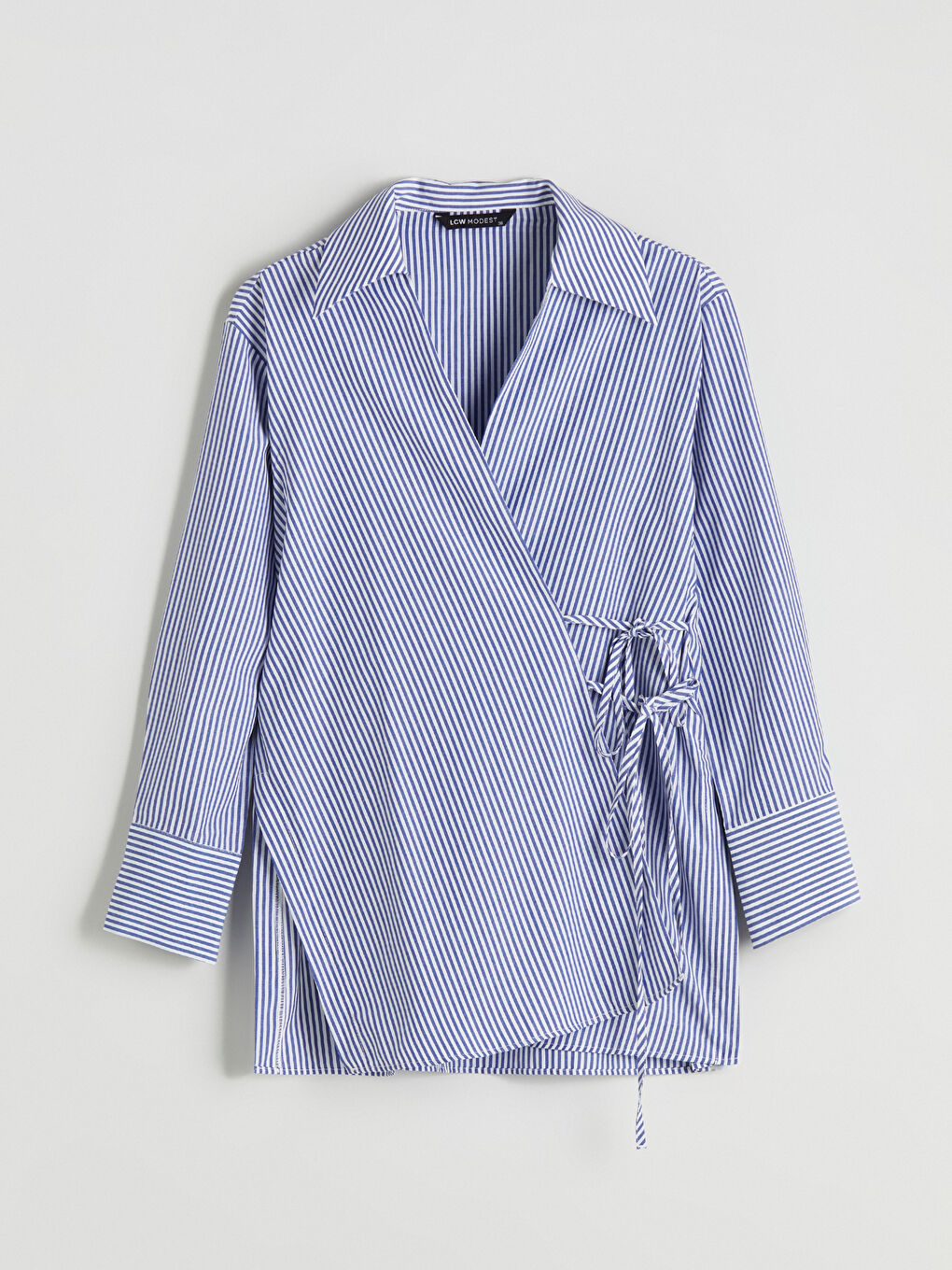 Lacivert Beli Bağlamalı Kadın Gömlek Tunik-4