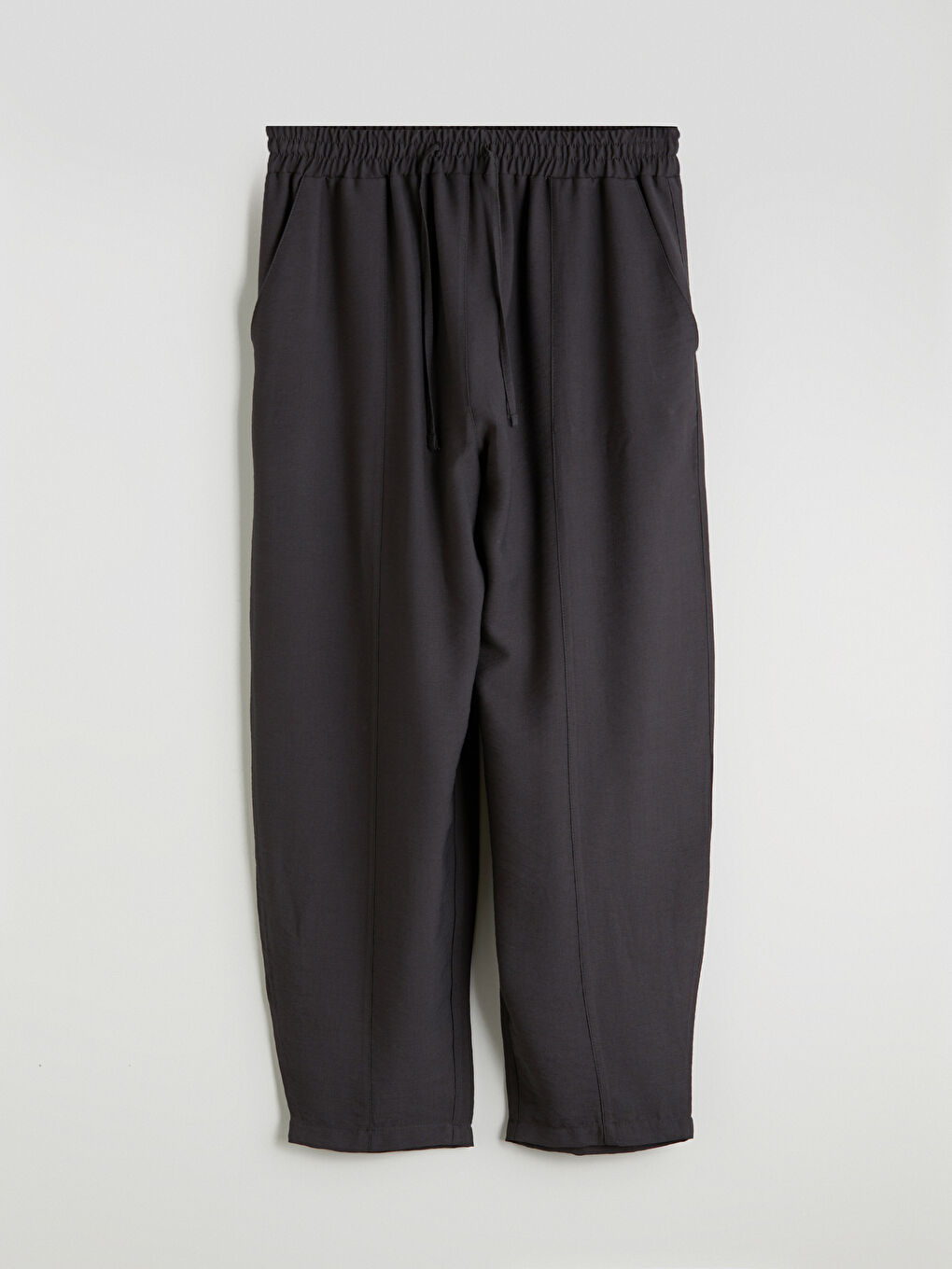 Antrasit Beli Lastikli Kadın Pantolon-4