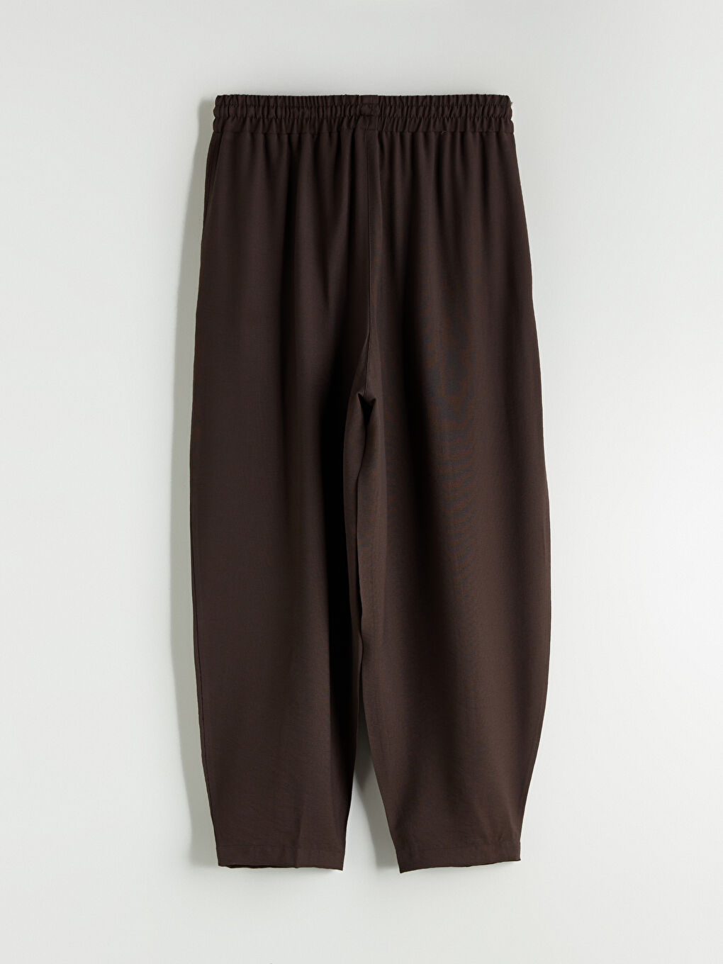 Kahverengi Beli Lastikli Kadın Pantolon-4