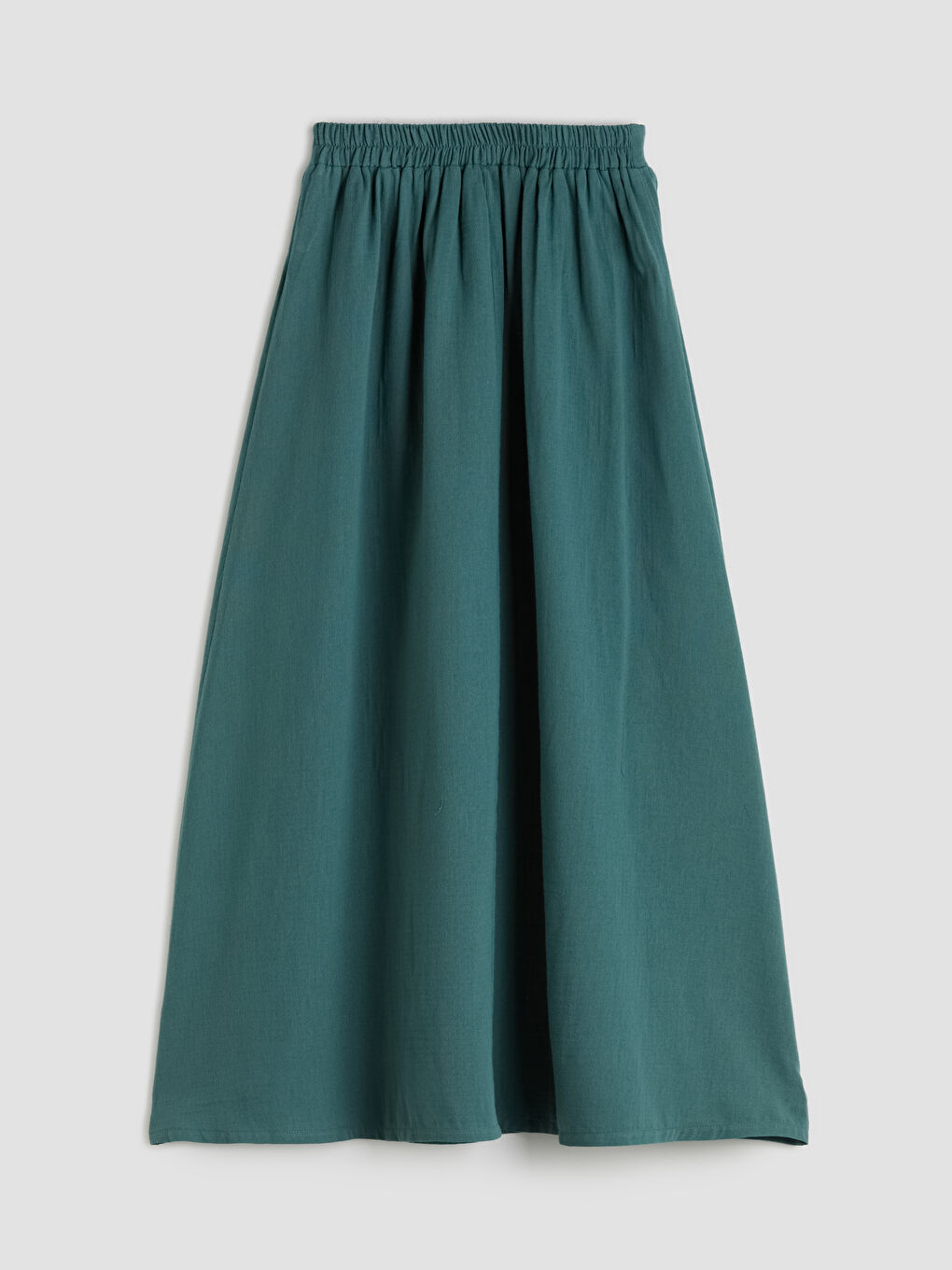 Yeşil Beli Lastikli Kloş Etek-5