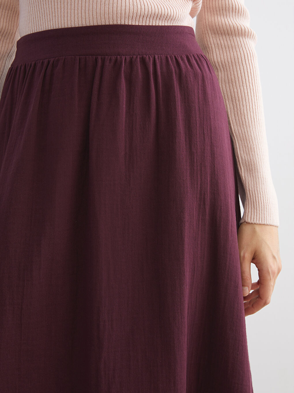 Mürdüm Beli Lastikli Kloş Etek-2