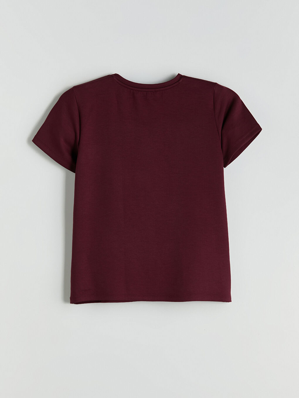 Mürdüm Bisiklet Yaka Slogan Baskılı Kadın Tişört-5