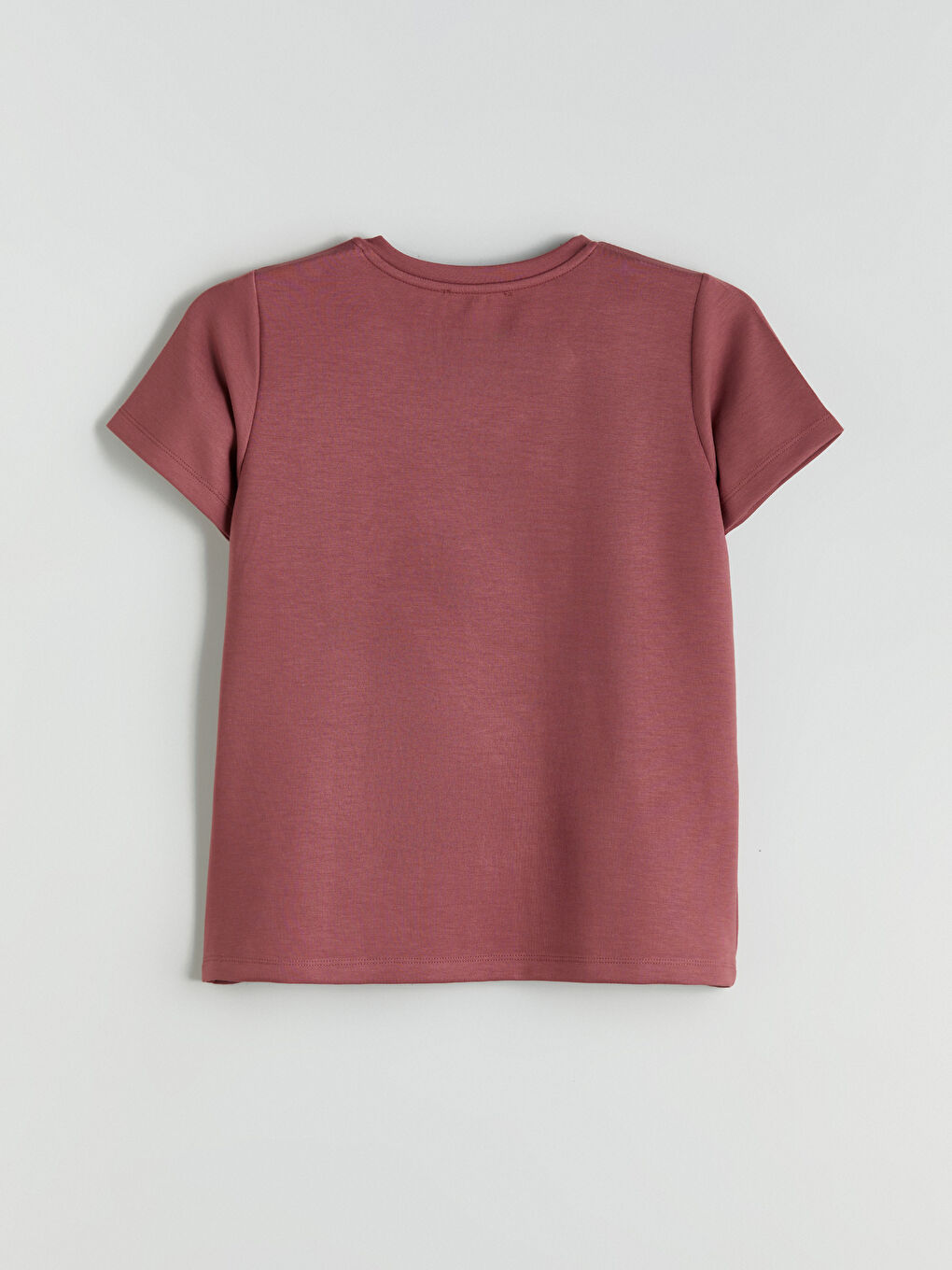 Pembe Bisiklet Yaka Slogan Baskılı Kadın Tişört-5