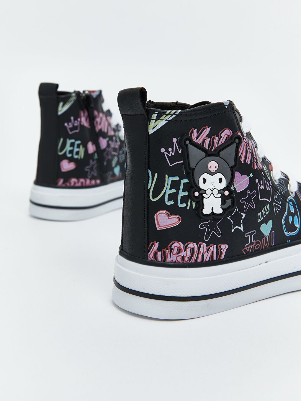 Siyah Bağcıklı Bilek Boy Kız Çocuk Spor Ayakkabı-4