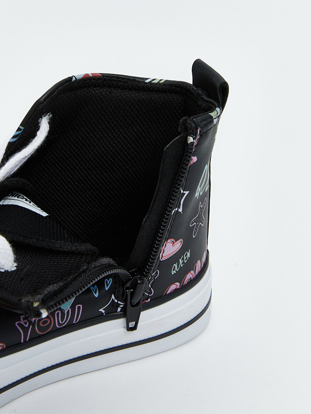 Siyah Bağcıklı Bilek Boy Kız Çocuk Spor Ayakkabı-6