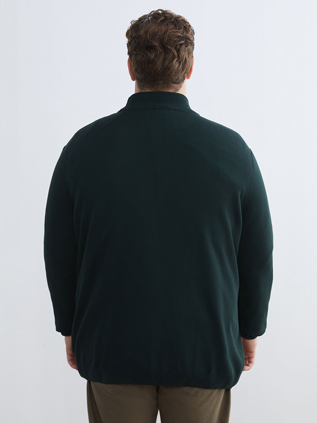 Yeşil Yarım Balıkçı Yaka Erkek Triko Kazak-3