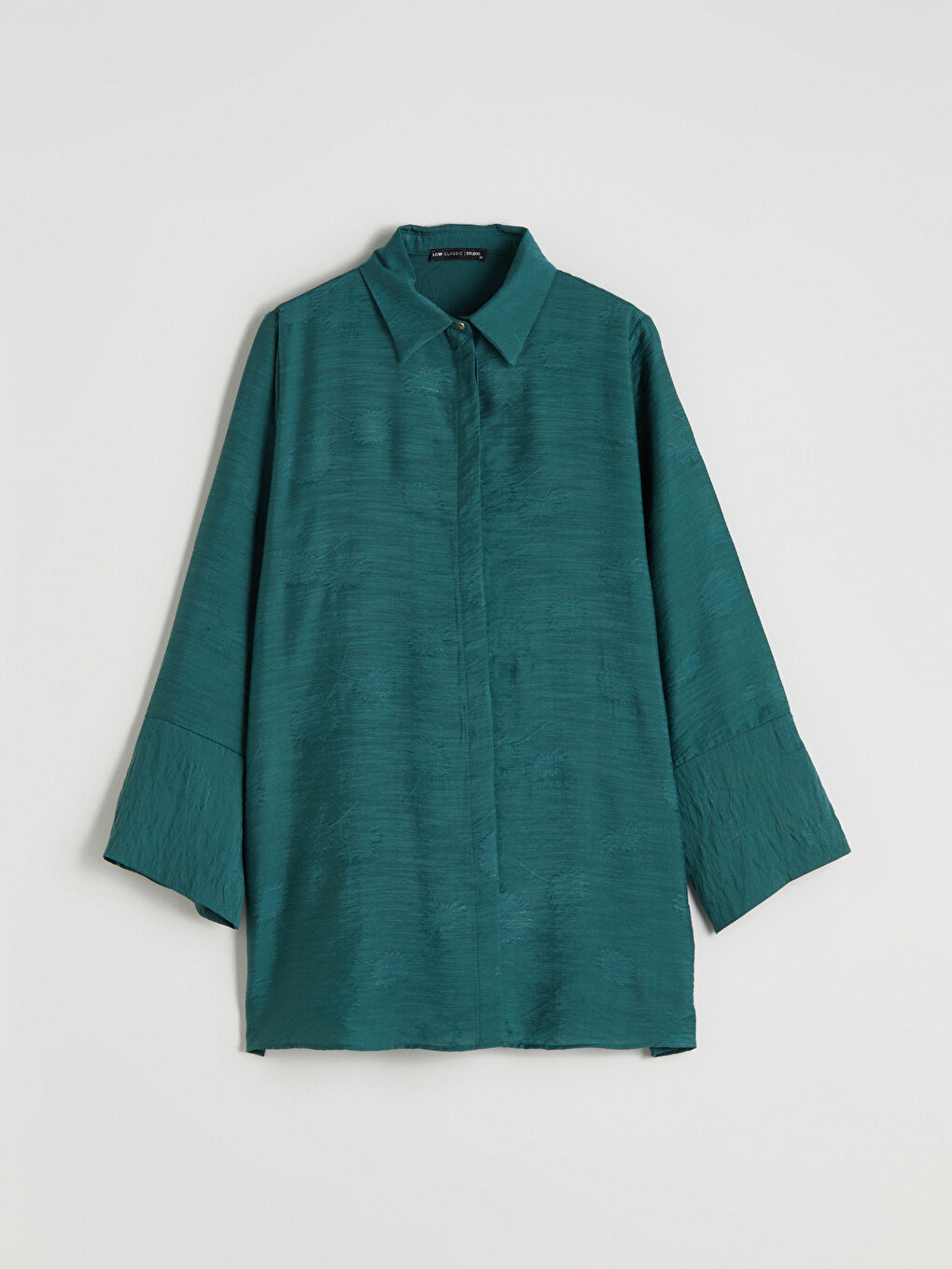 Yeşil Desenli Kadın Gömlek Tunik-6