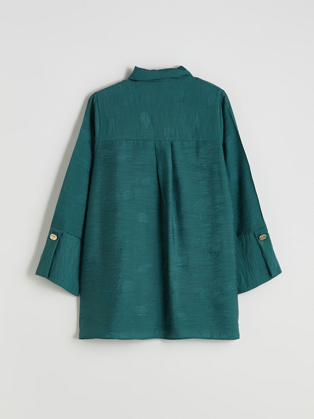 Yeşil Desenli Kadın Gömlek Tunik-7