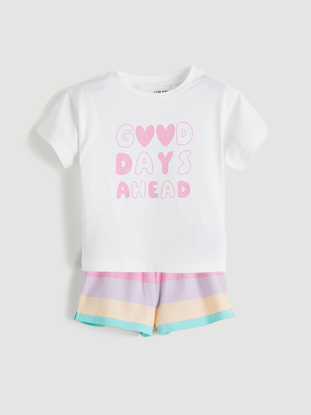 Crew Neck Baby Girls' T-shirt And Shorts 2 Pack