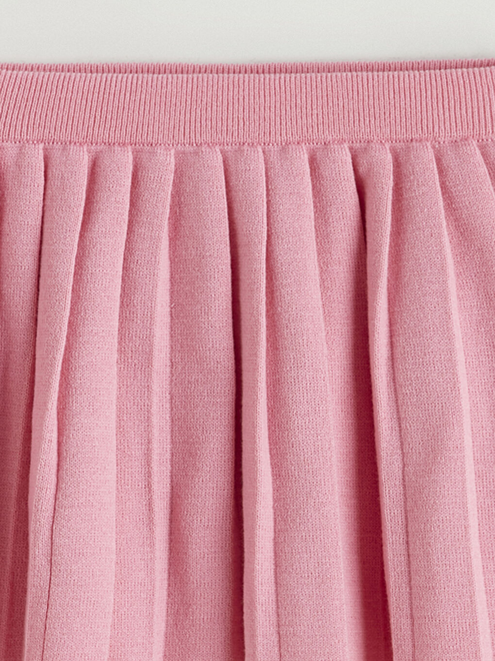 Pembe Kalp Desenli Kız Çocuk Triko Kazak ve Etek-5