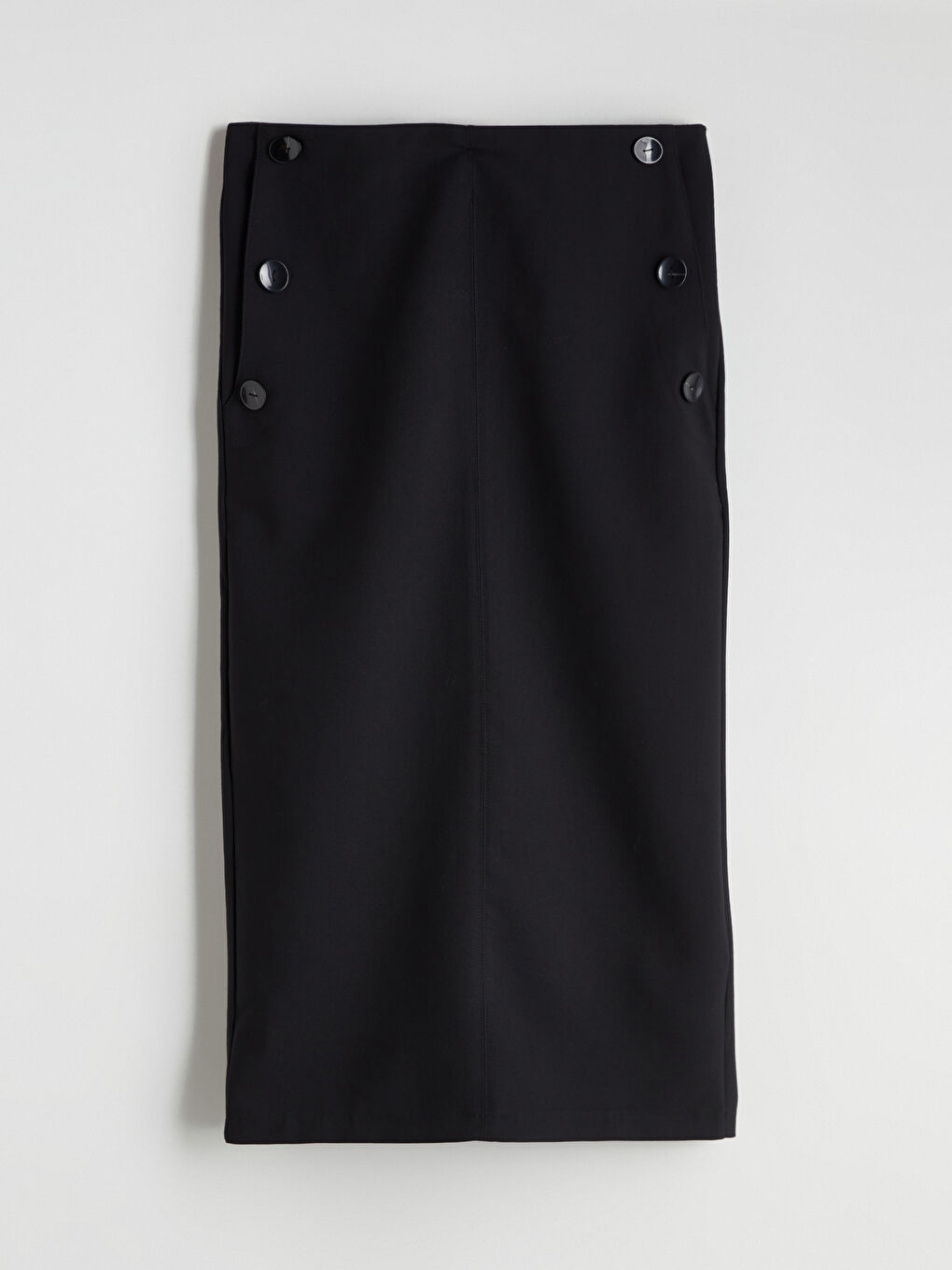 Siyah Beli Fermuarlı Yırtmaçlı Etek-9