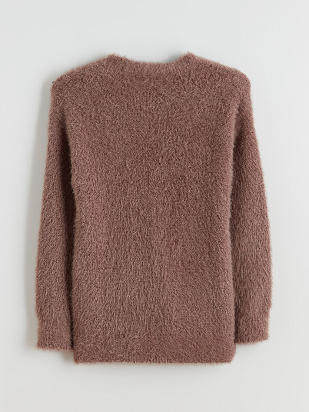 Kahverengi V Yaka Kadın Triko Hırka-6