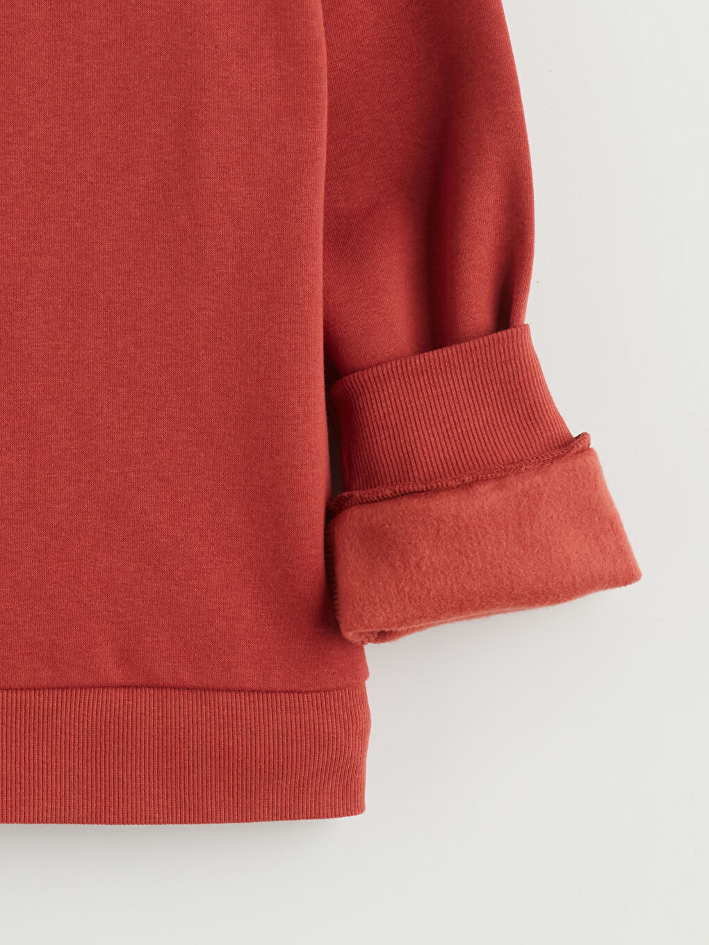 Kırmızı Bisiklet Yaka Baskılı Kız Çocuk Kalın Sweatshirt-2