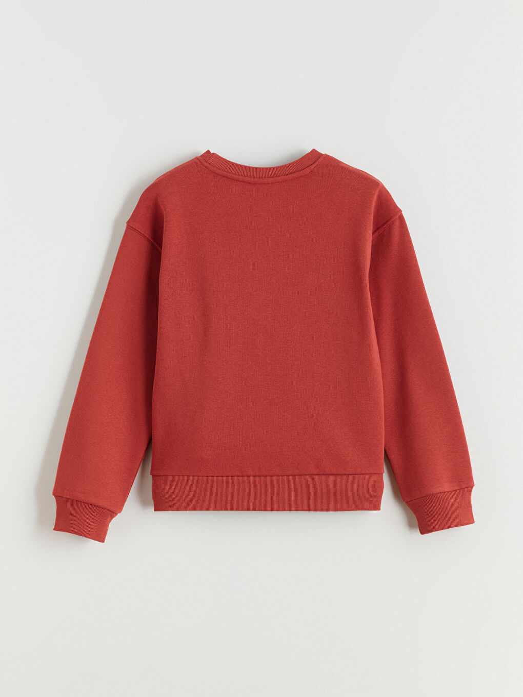 Kırmızı Bisiklet Yaka Baskılı Kız Çocuk Kalın Sweatshirt-3