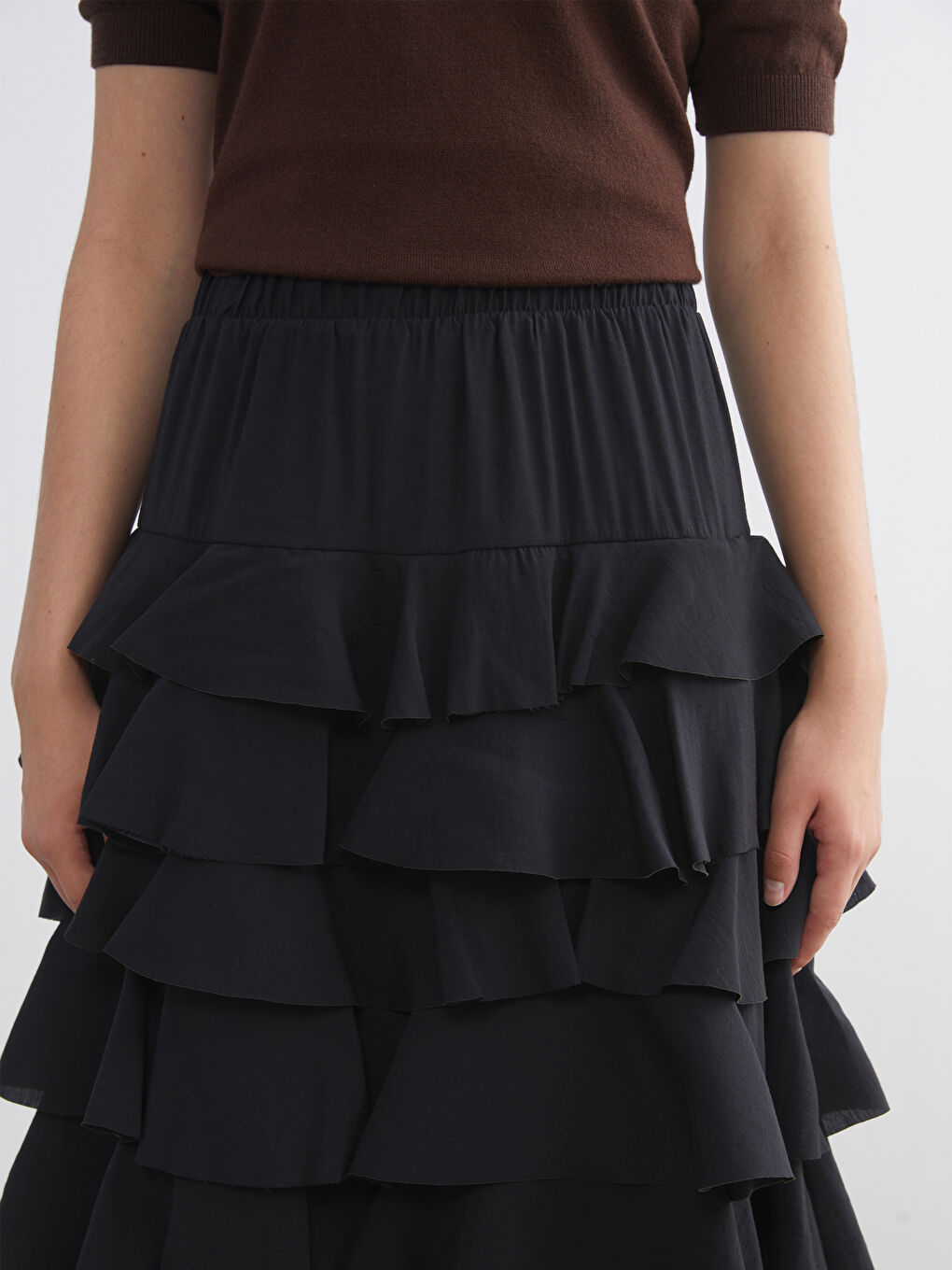 Siyah Beli Lastikli Katkat Etek-2