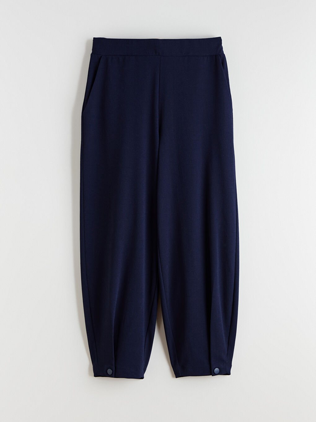 Lacivert Beli Lastikli Kadın Pantolon-4