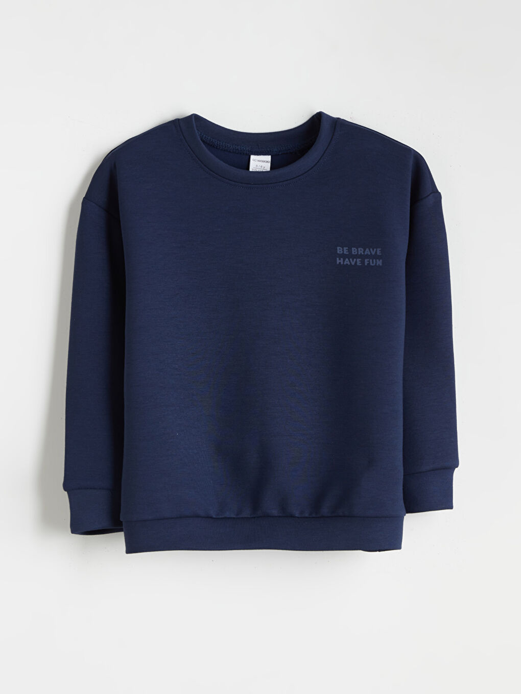 Lacivert Bisiklet Yaka Erkek Çocuk Sweatshirt