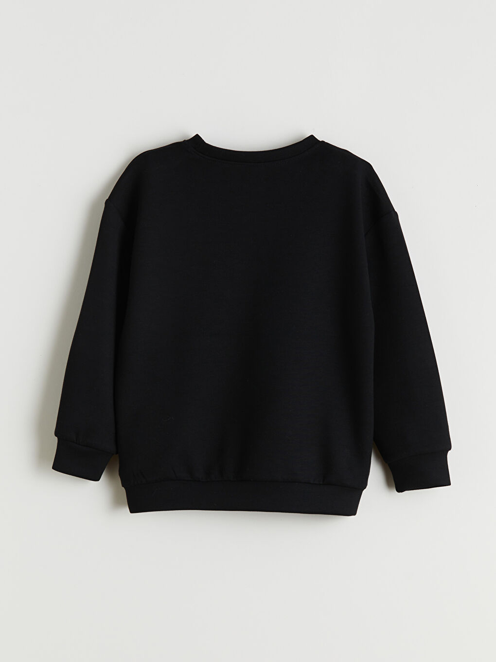 Siyah Bisiklet Yaka Erkek Çocuk Sweatshirt-1