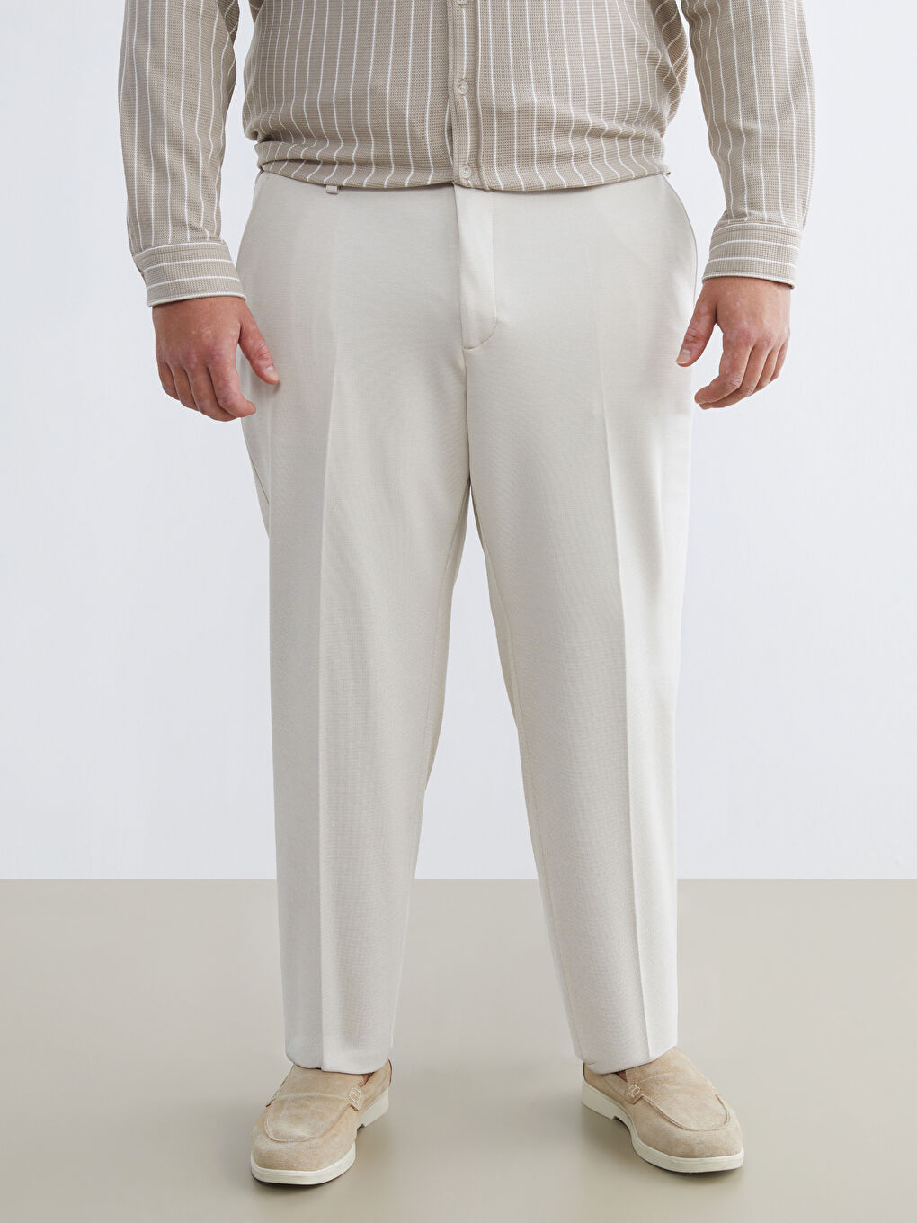 Bej Büyük Beden Erkek Chino Pantolon-1