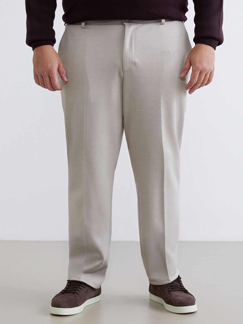 Bej Büyük Beden Erkek Chino Pantolon-1