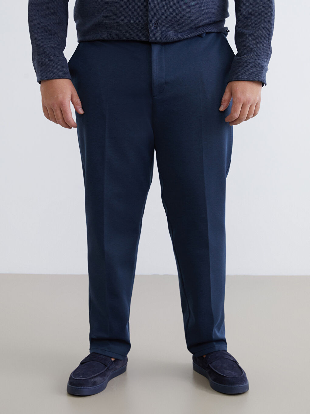 İndigo Büyük Beden Erkek Chino Pantolon-1